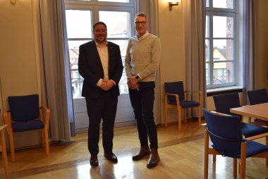 Erster Stadtrat Steidl und Thomas Lange bei der Pressekonferenz